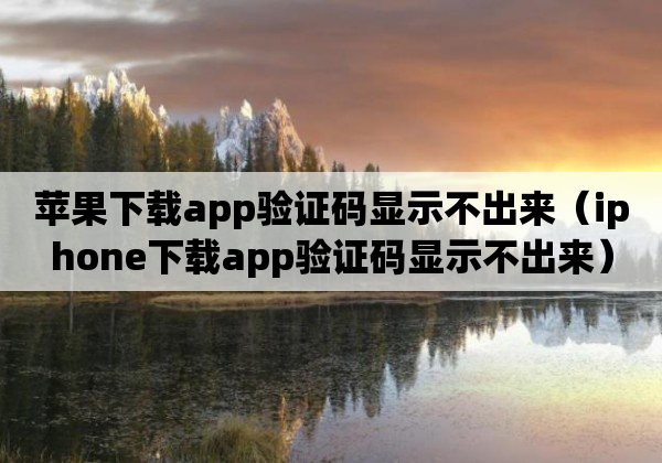 苹果下载app验证码显示不出来（iphone下载app验证码显示不出来）