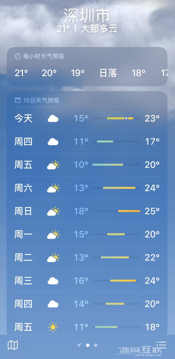 小技巧：iOS 16 天气应用已支持查看未来 10 日每小时天气详情