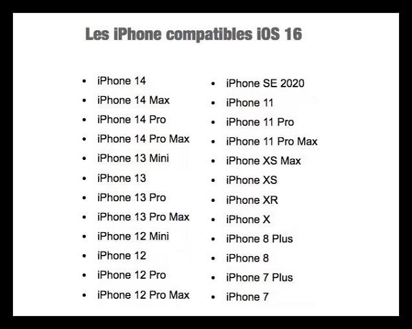 ios16支持哪几款机型