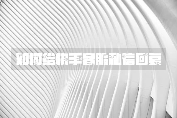 如何给快手客服私信回复