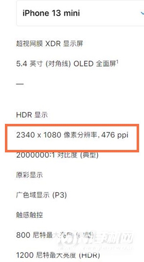 iPhone 13 mini屏幕分辨率是多少？-支持多少分辨率？