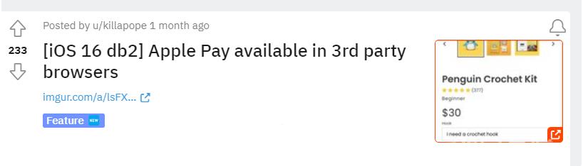 苹果 iOS  16允许在 Chrome、Edge  和 Firefox中使用 Apple  Pay  支付插图7