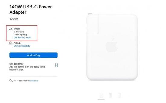 苹果96W/140W  USB-C电源适配器发货延期到最晚 10 月插图5