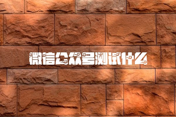 微信公众号测试什么