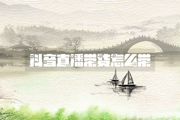 抖音直播带货怎么带