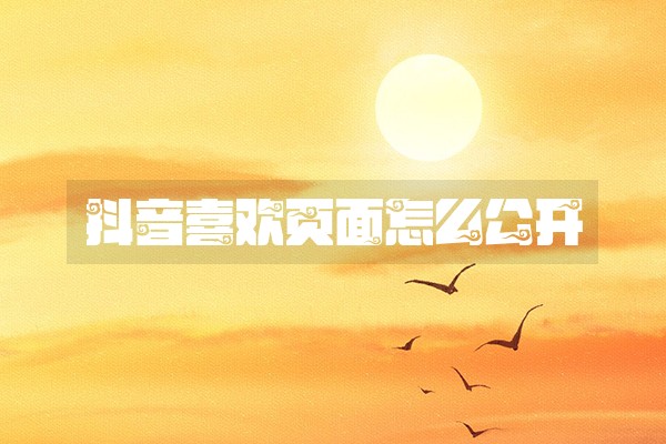 抖音喜欢页面怎么公开