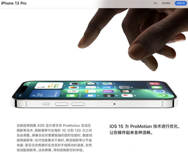 iphone13pro支持高刷新率吗