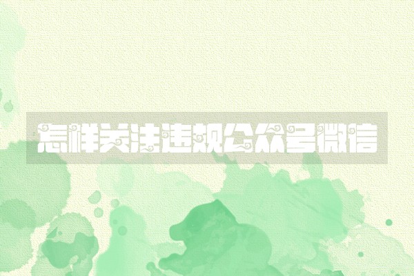 怎样关注违规公众号微信