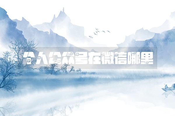 个人公众号在微信哪里