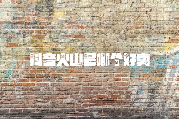 抖音火山号哪个好卖