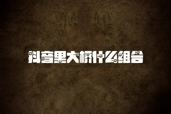 抖音里大桥什么组合