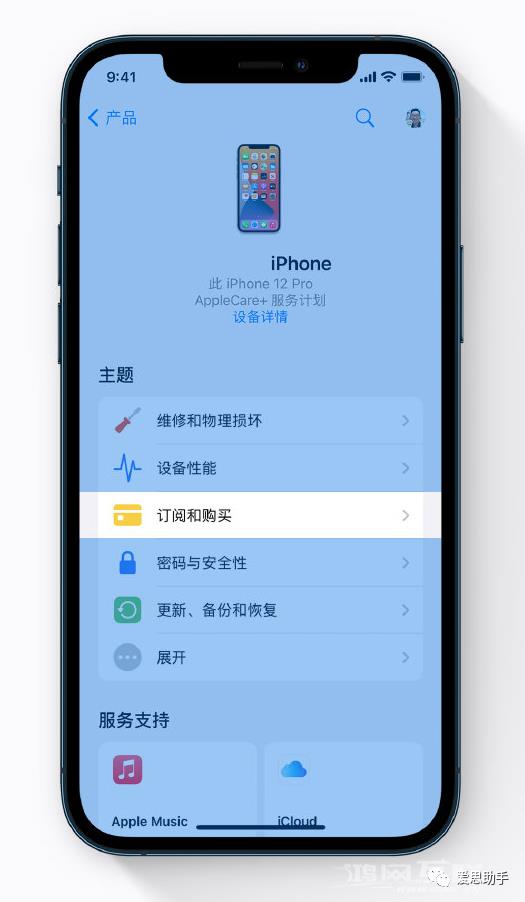 如何通过“Apple 支持”应用更改订阅项目