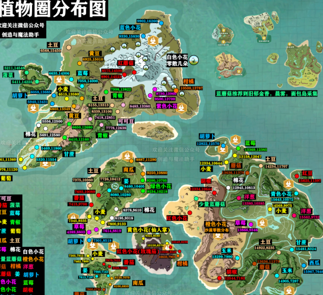 创造与魔法植物圈怎么分布的 创造与魔法植物圈分布位置一览