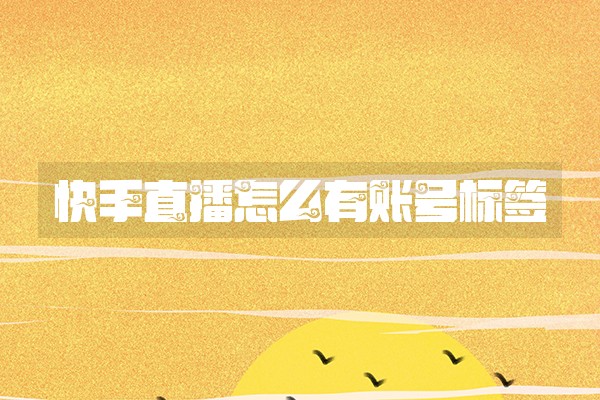 快手直播怎么有账号标签