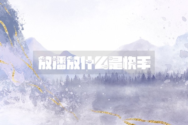 放播放什么是快手