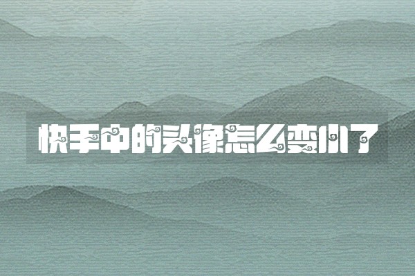 快手中的头像怎么变小了