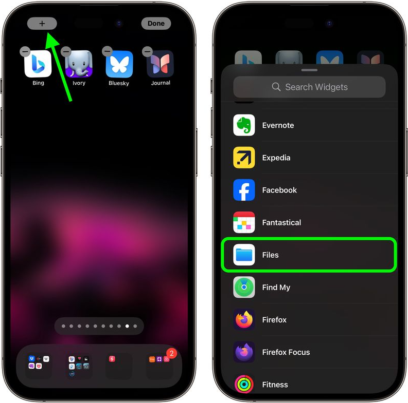 从 iPhone  主屏幕快速访问最近的文件