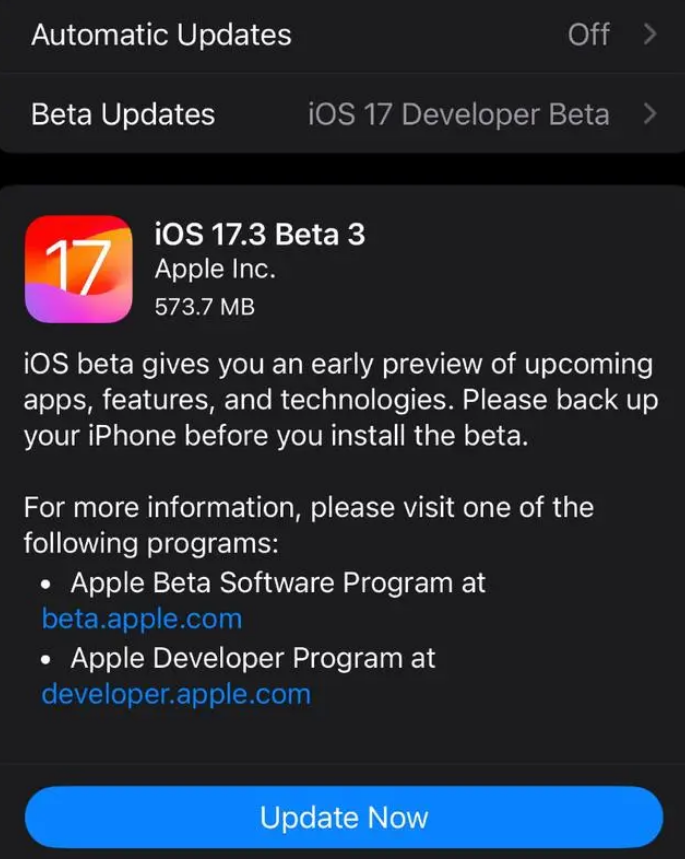 iOS 17.3 beta3的更新情况如何？