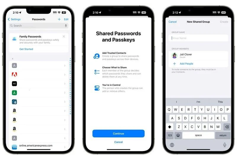 如何使用 iOS 17 的 iCloud 钥匙串分享密码给好友？