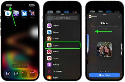 在 iPhone  主屏幕上随机播放特定相册
