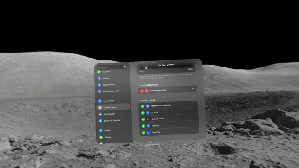 如何在Apple  Vision  Pro上打开和自定义控制中心