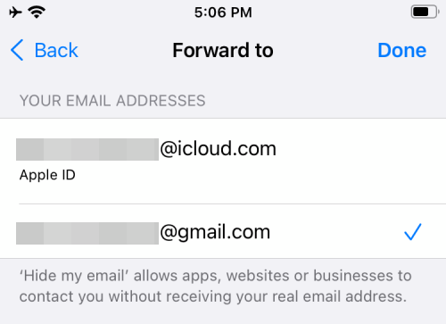 当您在 iPhone  上使用“隐藏我的电子邮件”时会发生什么？