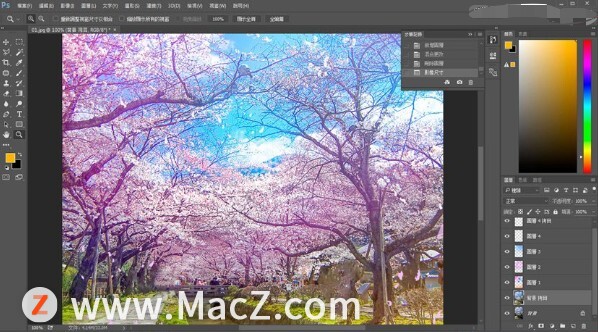 PS新手教程-如何使用PS制作日系唯美效果的旅游树木照片