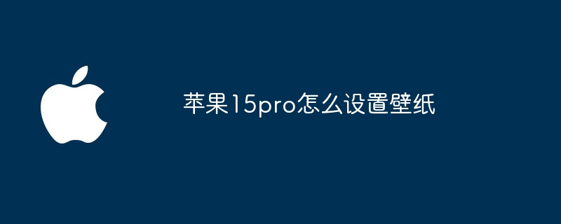 苹果15pro怎么设置壁纸