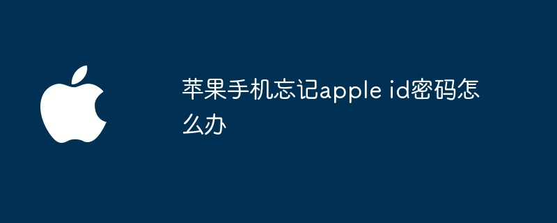 苹果手机忘记apple id密码怎么办