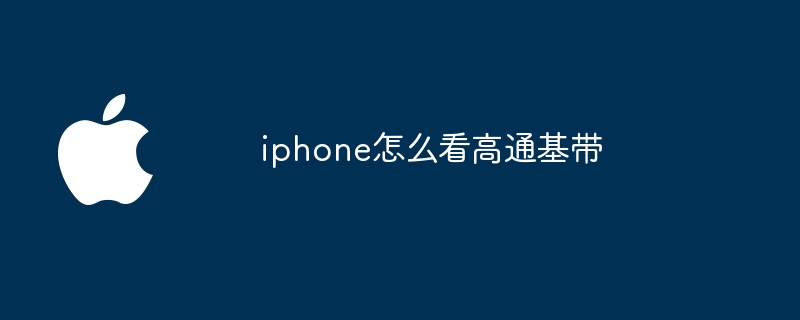 iphone怎么看高通基带