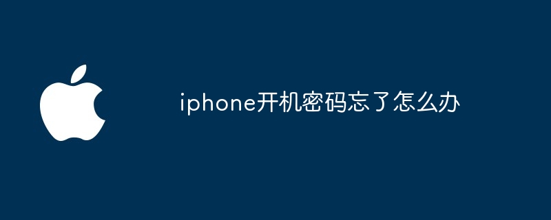 iphone开机密码忘了怎么办