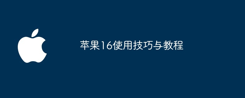 苹果16使用技巧与教程