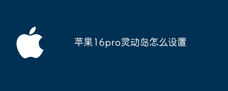 苹果16pro灵动岛怎么设置