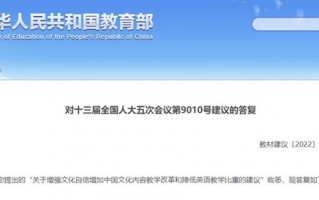代表建议降低英语教学比重、考试中占分比重：教育部答复