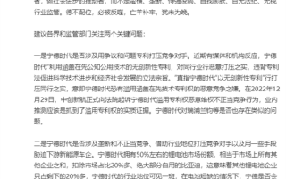 任泽平炮轰宁德时代：天下苦“宁王”久矣