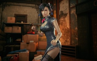 《最终幻想7：重制版》官方公开蒂法设定图：旗袍+丸子头