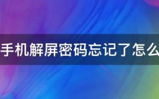 苹果手机解屏密码忘记了怎么解开