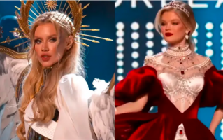 俄乌选美小姐交锋:拒绝近身合影 乌环球小姐以“光明战士”造型参赛