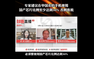 专家建议中国手机使用国产芯片：不足30%需收税