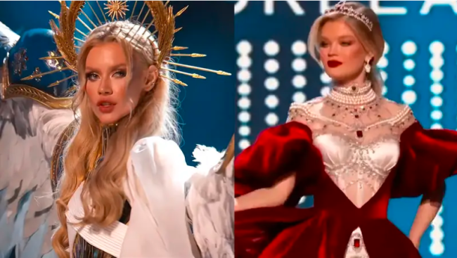 俄乌选美小姐交锋:拒绝近身合影 乌环球小姐以“光明战士”造型参赛-第1张图片-9158手机教程网