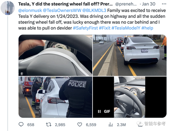 全新Model Y方向盘脱落!特斯拉同意换车:但拒承认车辆有缺陷-第5张图片-9158手机教程网 全新Model Y方向盘脱落!特斯拉同意换车:但拒承认车辆有缺陷-第5张图片-9158手机教程网