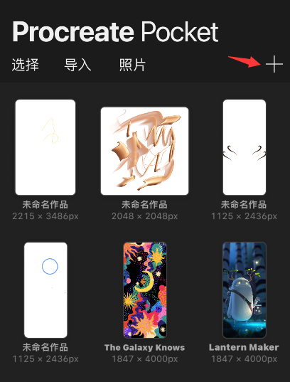 procreate pocket怎样新建画布-第1张图片-9158手机教程网